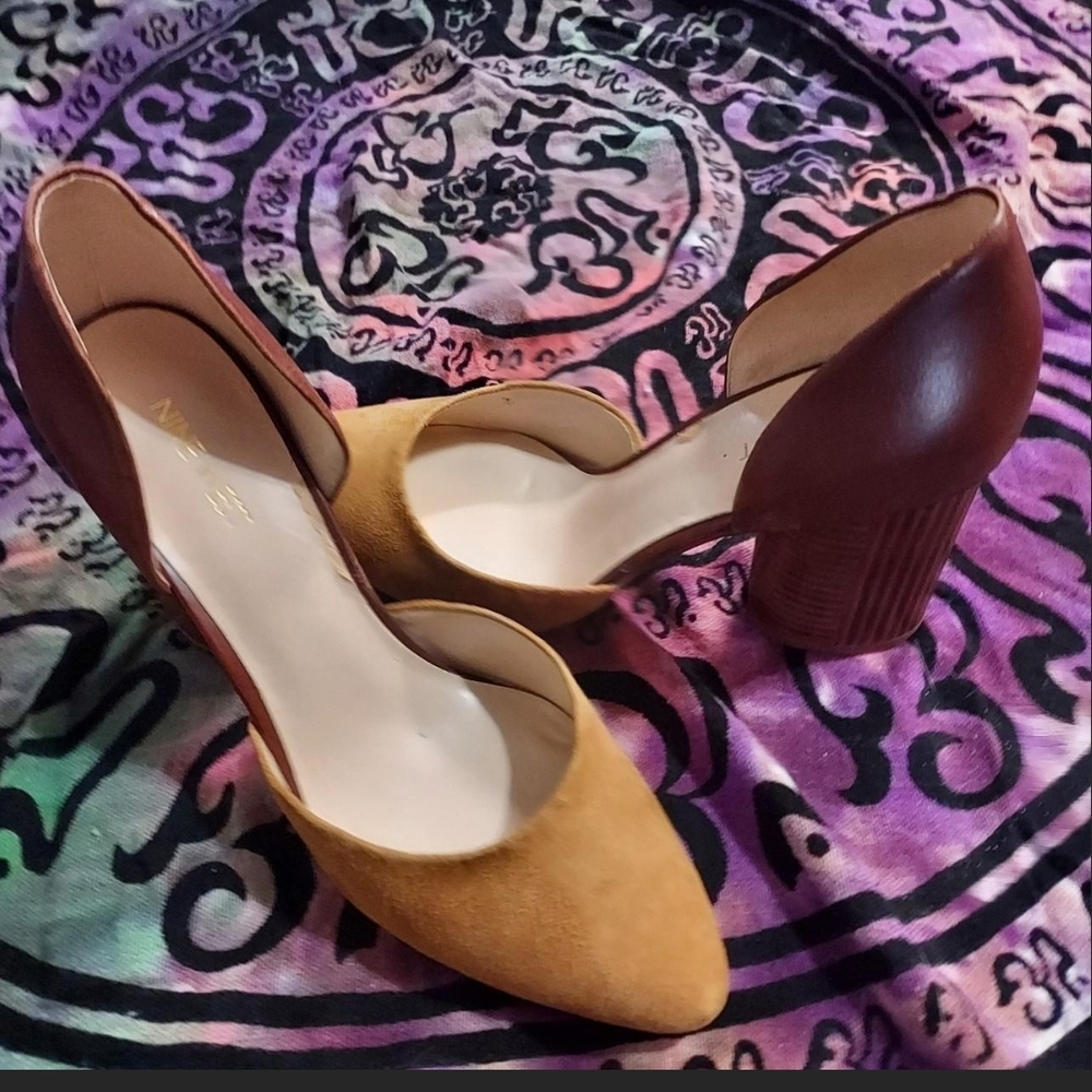 Nine West Brown and Tan Heels